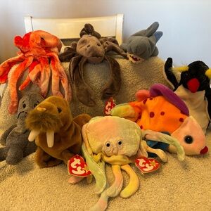 Ty Stuffed Animal Collection - Orange, Brown, Gray, Pink